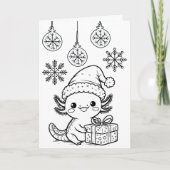 Axolotl kleurplaat | Kerstmis Kaart (Voorkant)