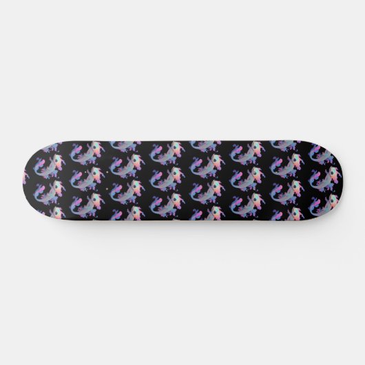 Axolotl Kleurrijk Persoonlijk Skateboard (Horizontaal)