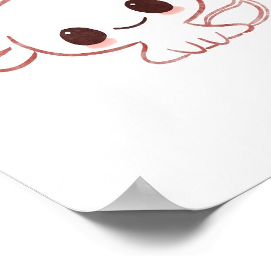 Axolotl kunst schattige kunst poster (Hoek)