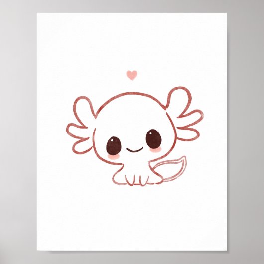 Axolotl kunst schattige kunst poster (Voorkant)
