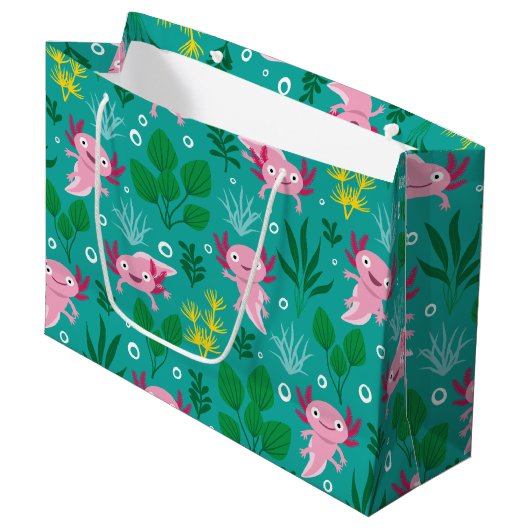 Axolotl Large Gift Bag Groot Cadeauzakje (Voorkant Gekanteld)