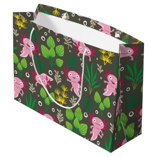 Axolotl Large Gift Bag Groot Cadeauzakje (Achterkant Gekanteld)