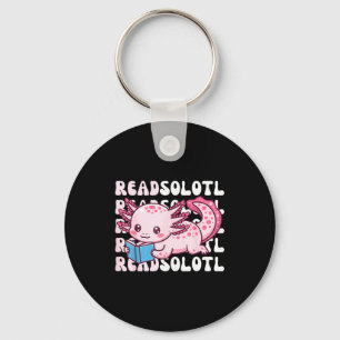 Axolotl leest boek kawaii leesboeken voor mannen sleutelhanger