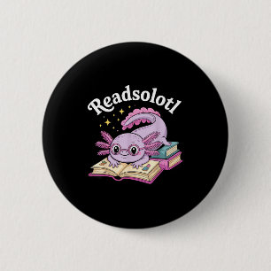 Axolotl leest solotl grappig lezen schattig kawaii ronde button 5,7 cm