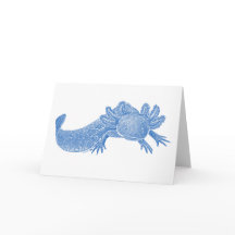 Axolotl lege wenskaart - BLAUW