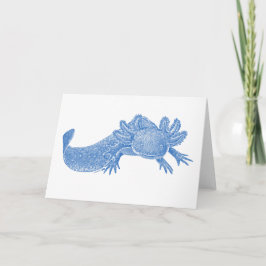 Axolotl lege wenskaart - BLAUW Kaart