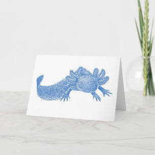 Axolotl lege wenskaart - BLAUW Kaart
