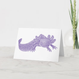 Axolotl Lege Wenskaart - PURPER Kaart