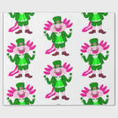 Axolotl leprechaun cadeaupapier (Vlak)