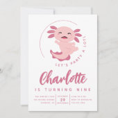 Axolotl Let's Party Alotl Birthday Party Kaart (Voorkant)