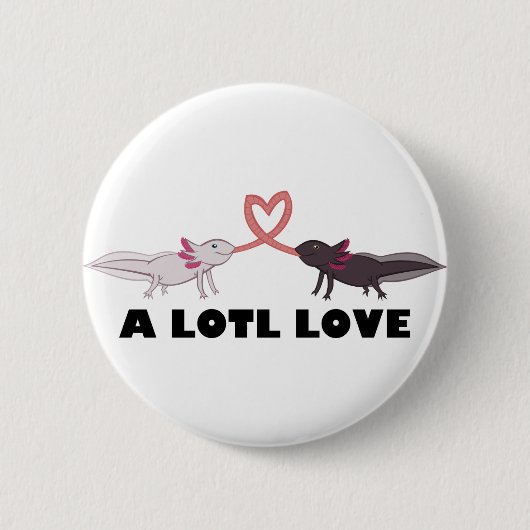 axolotl liefde ronde button 5,7 cm (Voorkant)