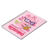 Axolotl Liefde voor het lezen van Schattige Roze Notitieboek (Linkerzijde)