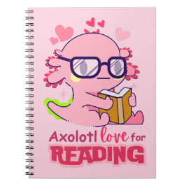 Axolotl Liefde voor het lezen van Schattige Roze Notitieboek