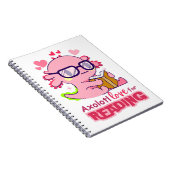 Axolotl Liefde voor het lezen van Schattige Wit Notitieboek (Rechterzijde)