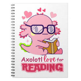 Axolotl Liefde voor het lezen van Schattige Wit Notitieboek