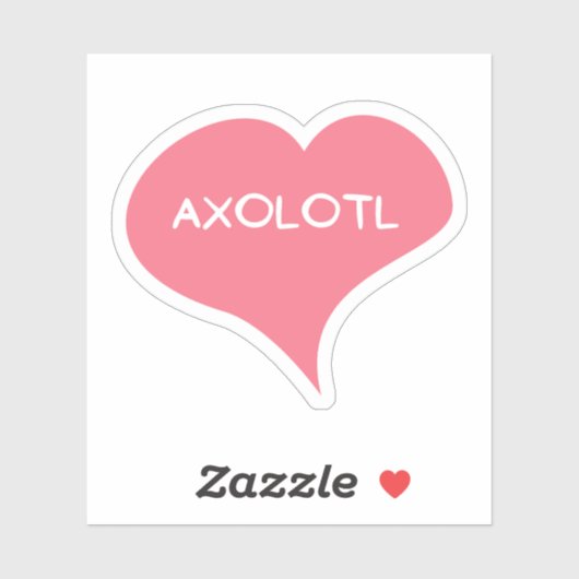 AXOLOTL Liefdeshart Vinyl Sticker (Vel)