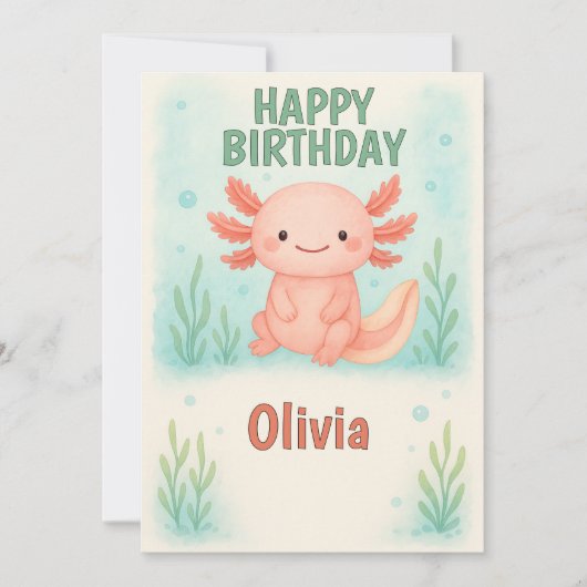 Axolotl liefhebbers Verjaardagsfeest Kaart (Voorkant)
