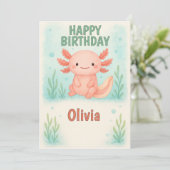 Axolotl liefhebbers Verjaardagsfeest Kaart (Staand voorkant)