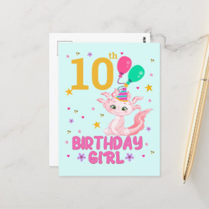 Axolotl Liefhebbers Verjaardagsmeisje Salamander A Briefkaart