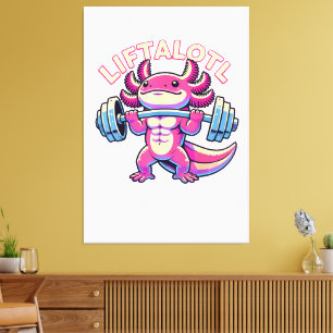 Axolotl LIFTALOTL Canvas Afdruk