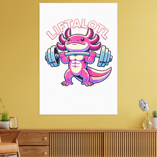 Axolotl LIFTALOTL Canvas Afdruk (Insitu (Woonkamer))