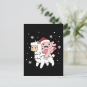 Axolotl Llama Alpaca Kerstmis Feestdagenkaart (Staand voorkant)