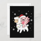 Axolotl Llama Alpaca Kerstmis Feestdagenkaart (Voorkant / Achterkant)