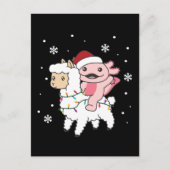 Axolotl Llama Alpaca Kerstmis Feestdagenkaart (Voorkant)
