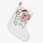 Axolotl Llama Alpaca Kerstmis Grote Kerstsok (Voorkant (Hangend))