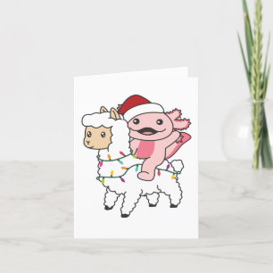 Axolotl Llama Alpaca Kerstmis Holi Feestdagen Kaart