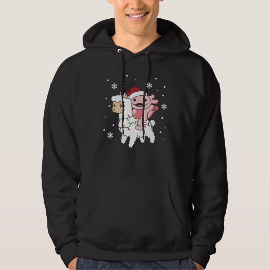 Axolotl Llama Alpaca Kerstmis Hoodie (Voorkant)