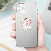 Axolotl Llama Alpaca Kerstmis Sticker (Telefoon)