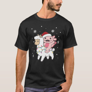 Axolotl Llama Alpaca Kerstmis T-shirt