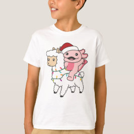 Axolotl Llama Alpaca Kerstmis T-shirt