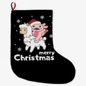 Axolotl Llama Alpaca Merry met kerstdieren Grote Kerstsok (Voorkant)