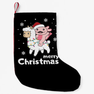 Axolotl Llama Alpaca Merry met kerstdieren Kleine Kerstsok