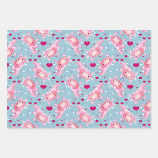 Axolotl Love Inpakpapier Vel (Voorkant)