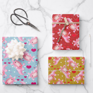 Axolotl Love Inpakpapier Vel