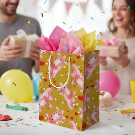 Axolotl Love mosterd Medium Cadeauzakje