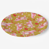 Axolotl Love mosterd Papieren Bordje (Gekanteld)