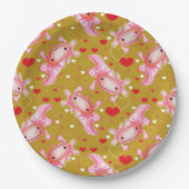 Axolotl Love mosterd Papieren Bordje (Voorkant)