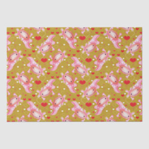 Axolotl Love mosterd Tissuepapier