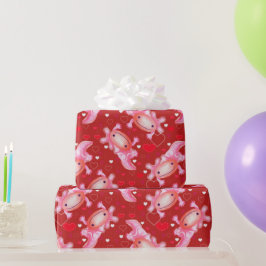 Axolotl Love Red Cadeaupapier