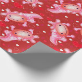 Axolotl Love Red Cadeaupapier (Hoek)