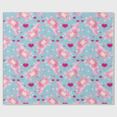 Axolotl Love roze Cadeaupapier (Vlak)