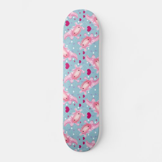 Axolotl Love roze Persoonlijk Skateboard (Voorkant)
