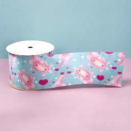 Axolotl Love roze Satijnen Lint