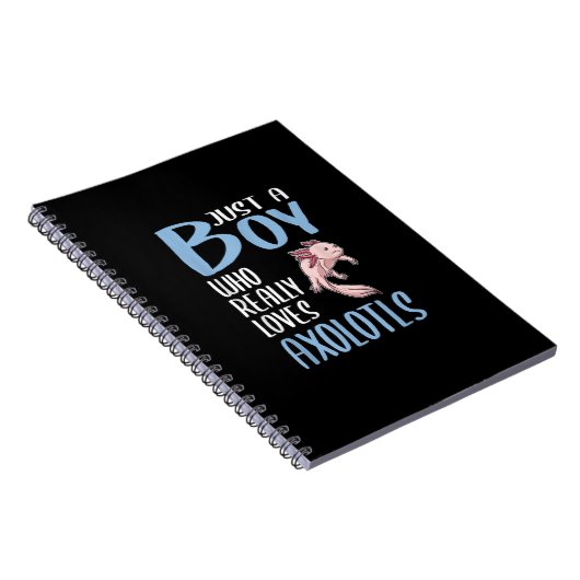 Axolotl Lover een jongen die van Axolotls houdt Notitieboek (Rechterzijde)