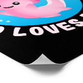 Axolotl Lover een jongen die van Axolotls Kawaii h Poster (Hoek)