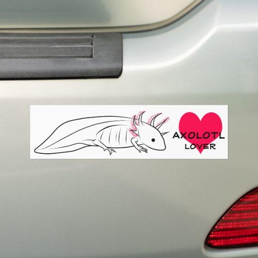 Axolotl Lover met hart Bumpersticker (Op auto)